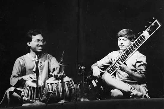 Pandit Nayan Ghosh with Pandit Budhaditya