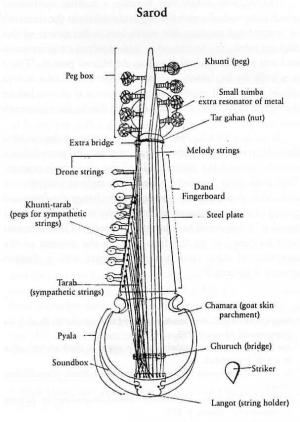 Parts of a Sarod ••  Detailed description of the parts of a Sarod.